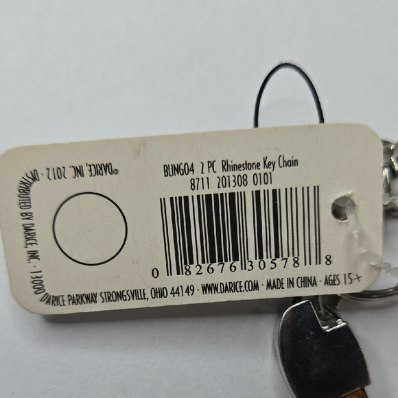 Heart and Rhinestone Strap Keychains (2) - Picture 7 of 7